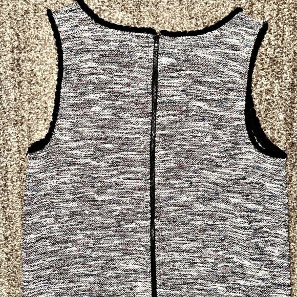 LOFT Ann Taylor Womens Boucle Sleeveless Retro Mod Shift Black White Multi Dress - Picture 10 of 10